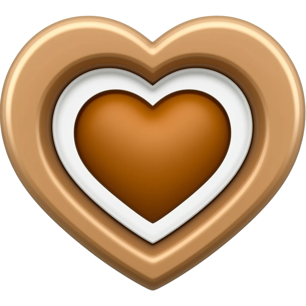 Kahverengi kalp içinde E harfi emoji