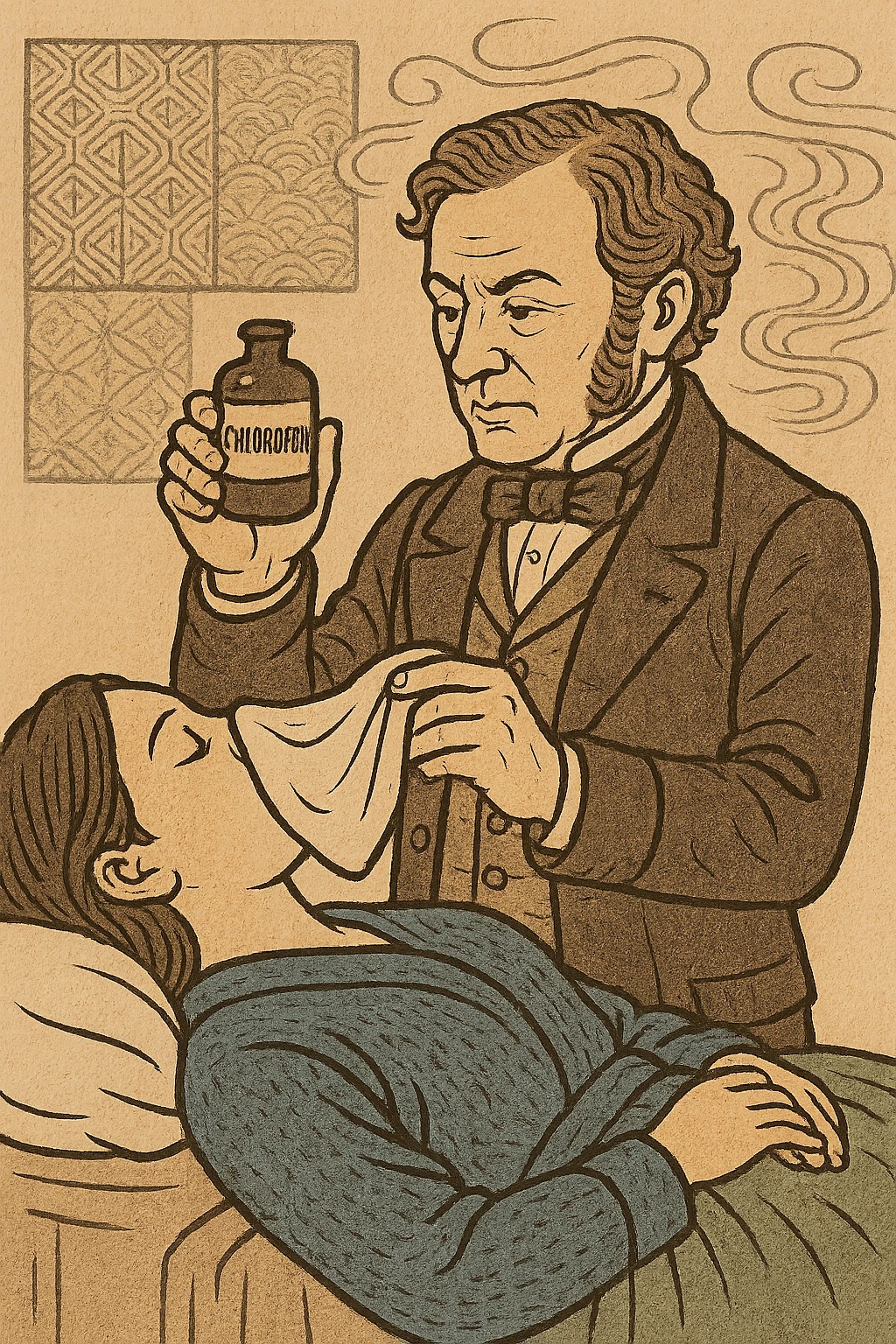 A victorian surgeon using chloroform as an anaesthetic James Simpson emoji