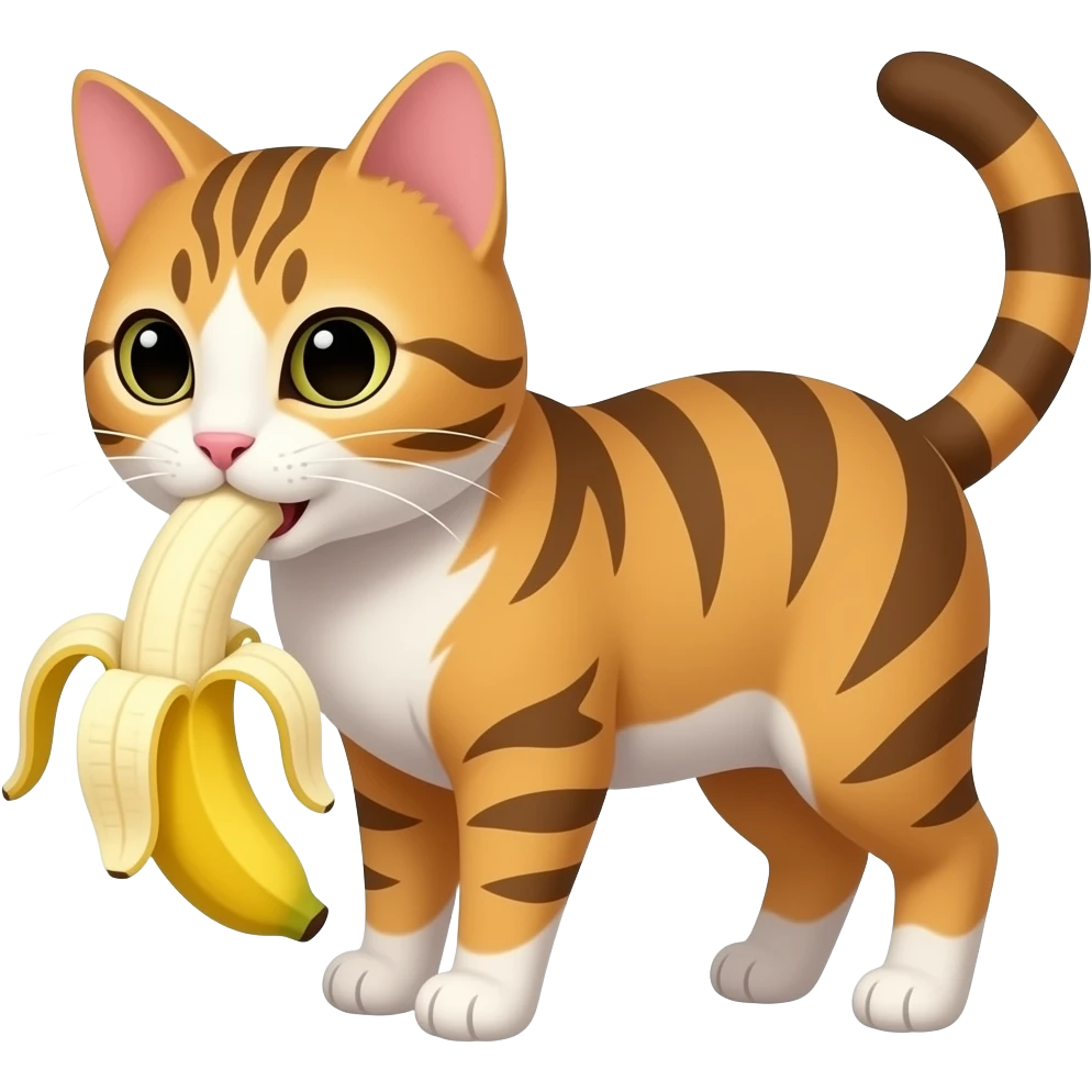 cat eating banana emoji