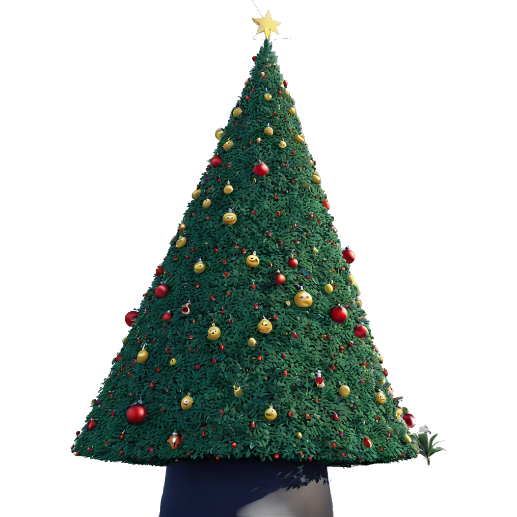 christmas tree under blue sky emoji