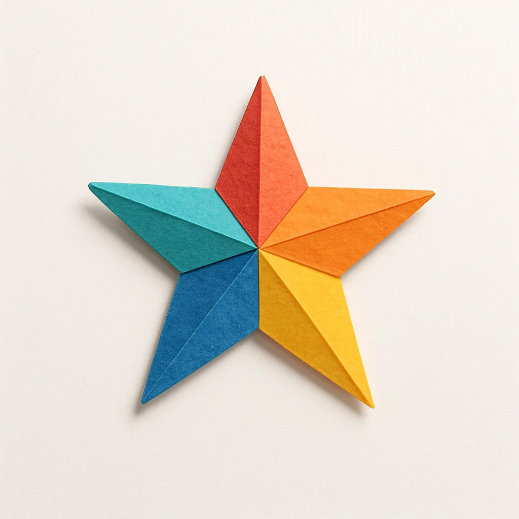 origami paper stars, vibrant colors, crisp paper texture, white background emoji