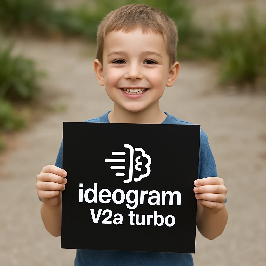 make image of a child holding a poster of this image emoji