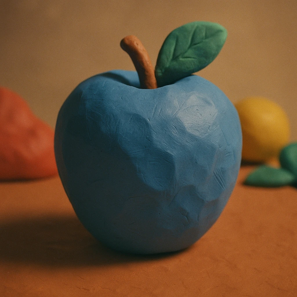 Une pomme bleu emoji