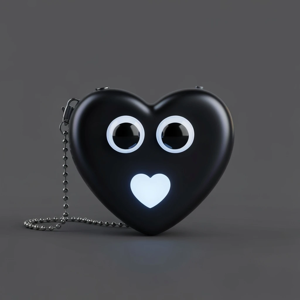 goth heart mp3 player, cute, expressive, minimal emoji