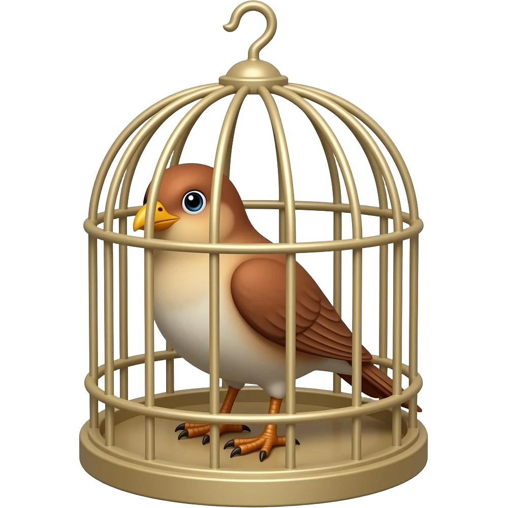 Bird in cage emoji