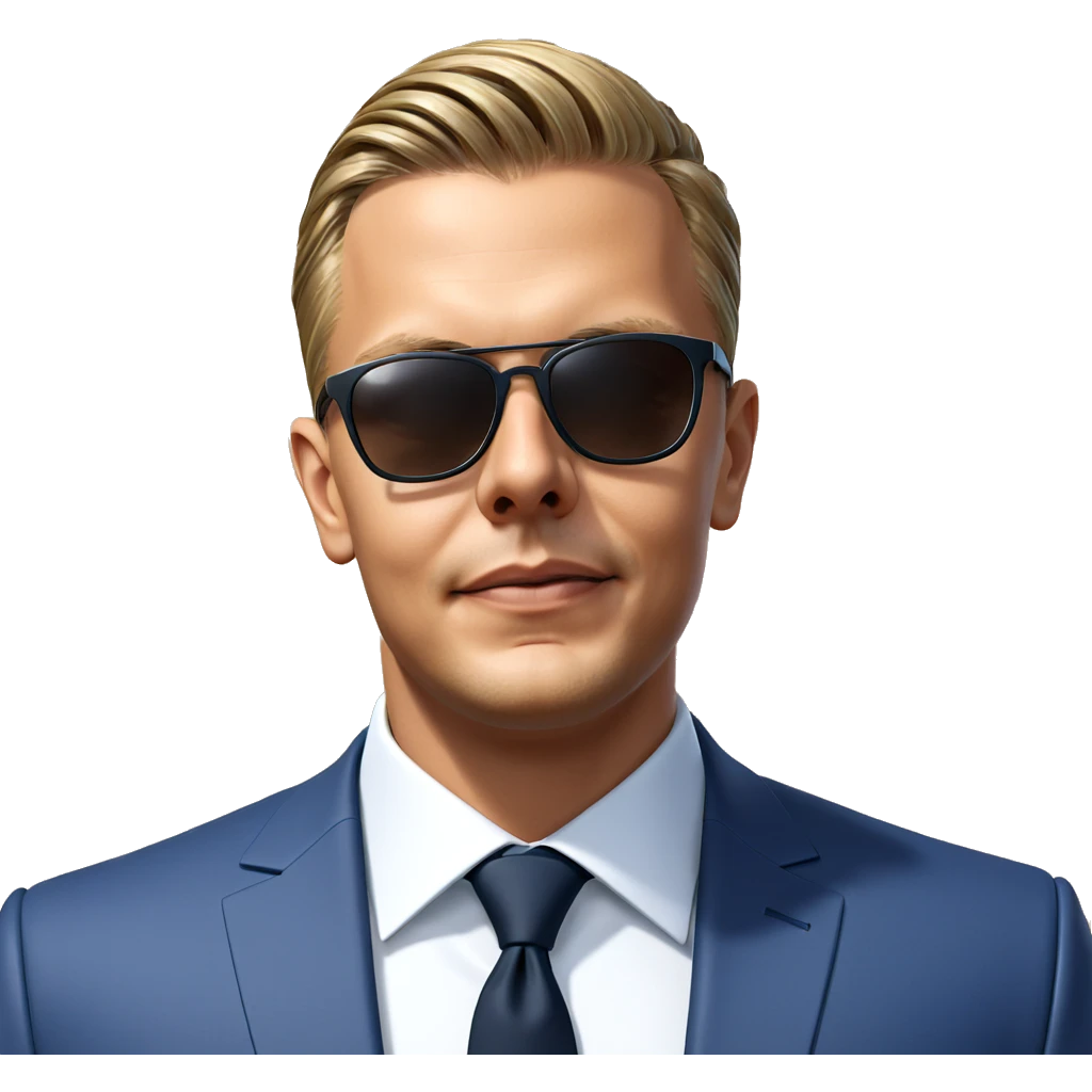 formal attire with sunglasses emoji