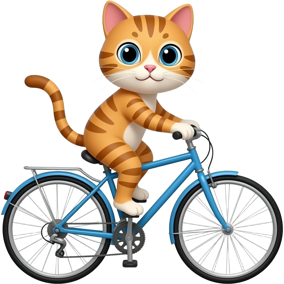 Cat riding bycicle emoji