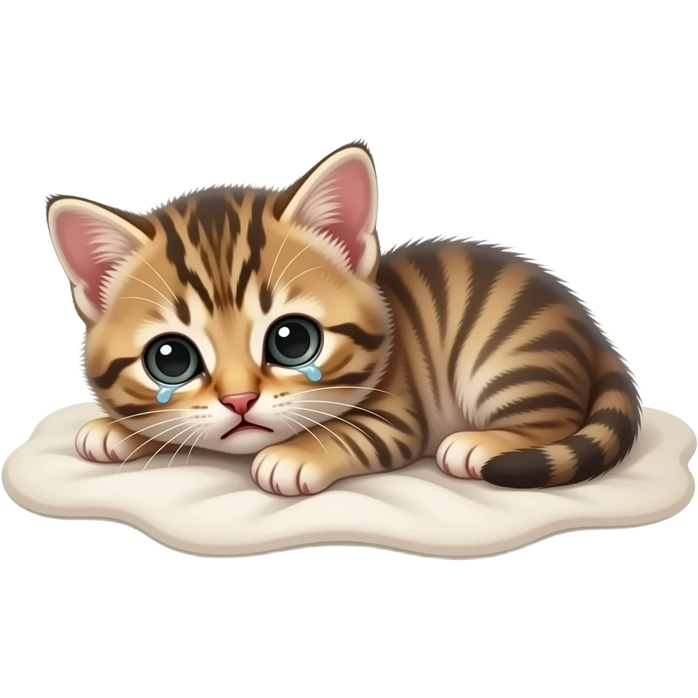 Newborn scared laying down drenched scrunkly kitten emoji