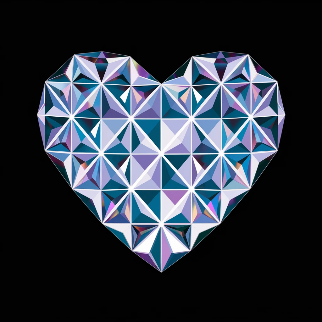 heart with a crystal geometric pattern emoji
