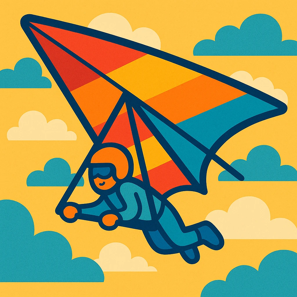 flying glider, vibrant toon style emoji