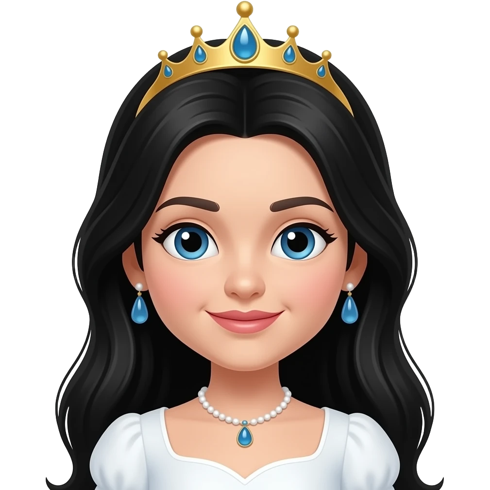 Crie um emoji de uma princesa branca de cabelos pretos emoji