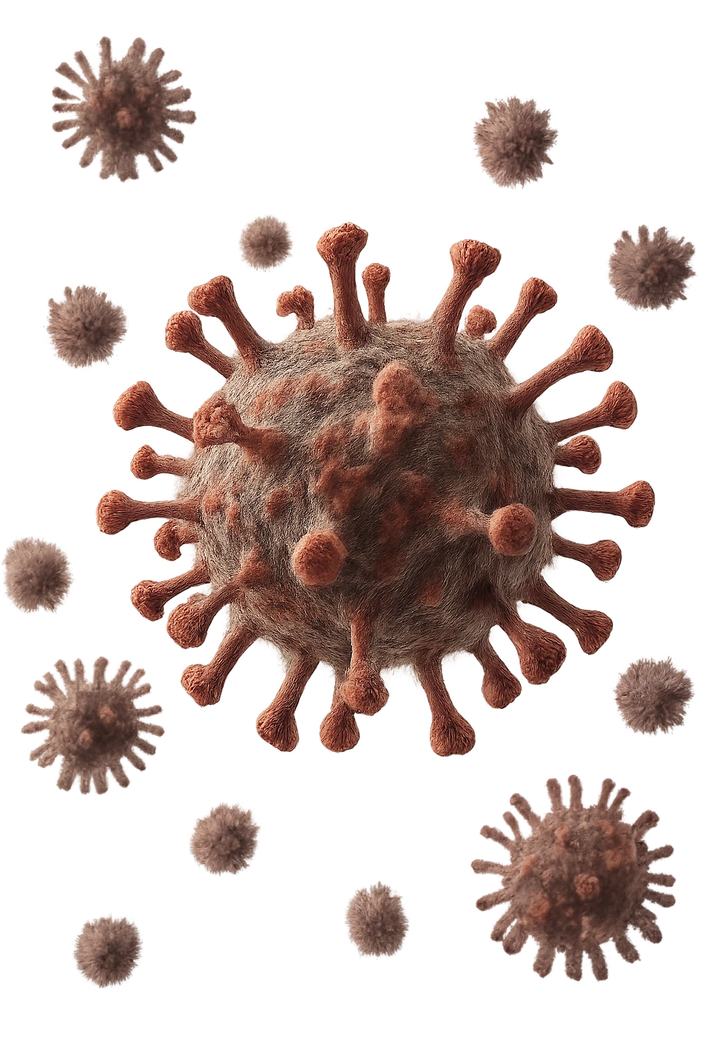 virus fluttuano in aria, iperrealistico 4k emoji