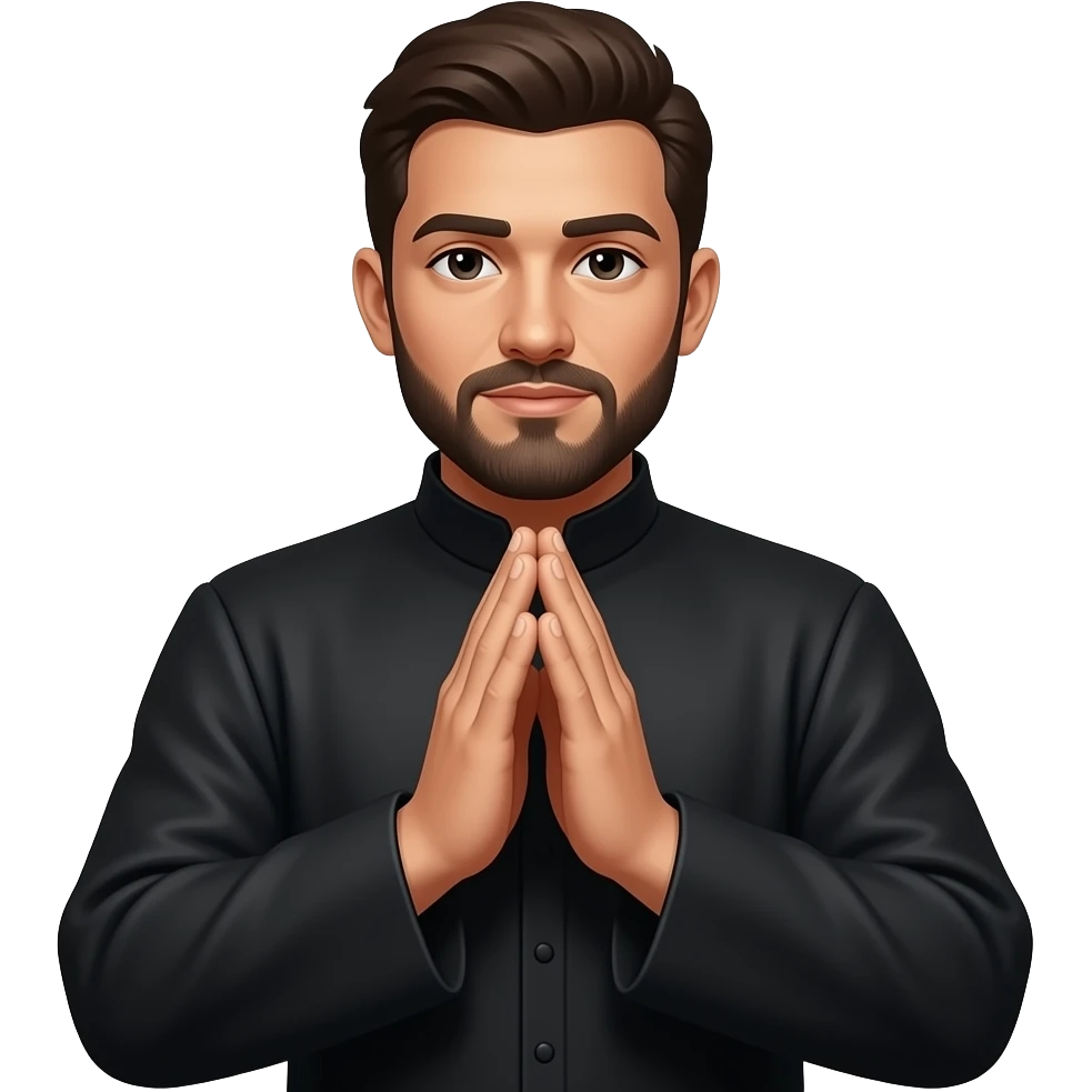 The men pray black emoji