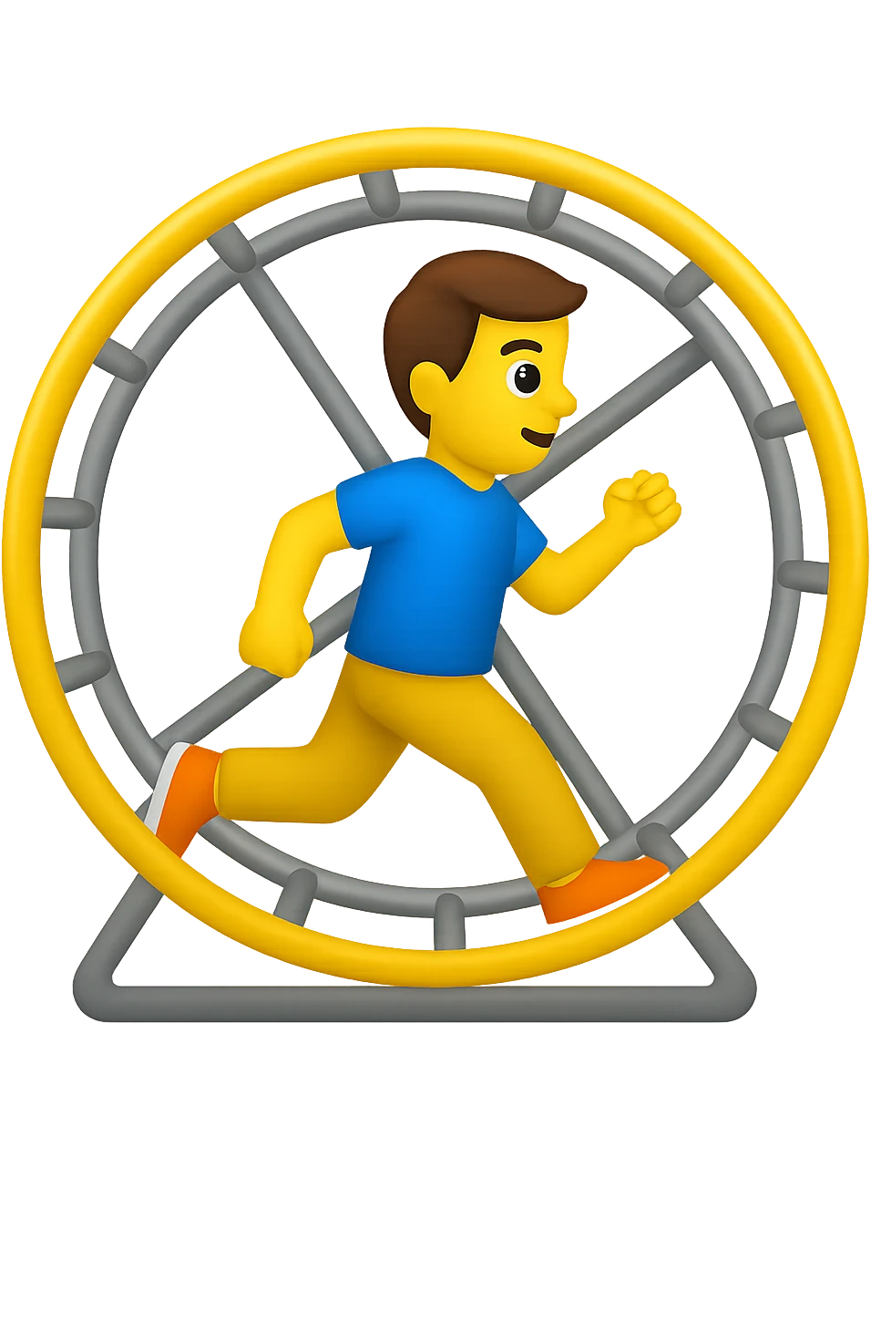 Uomo che corre dentro la ruota del criceto emoji style iphone  emoji