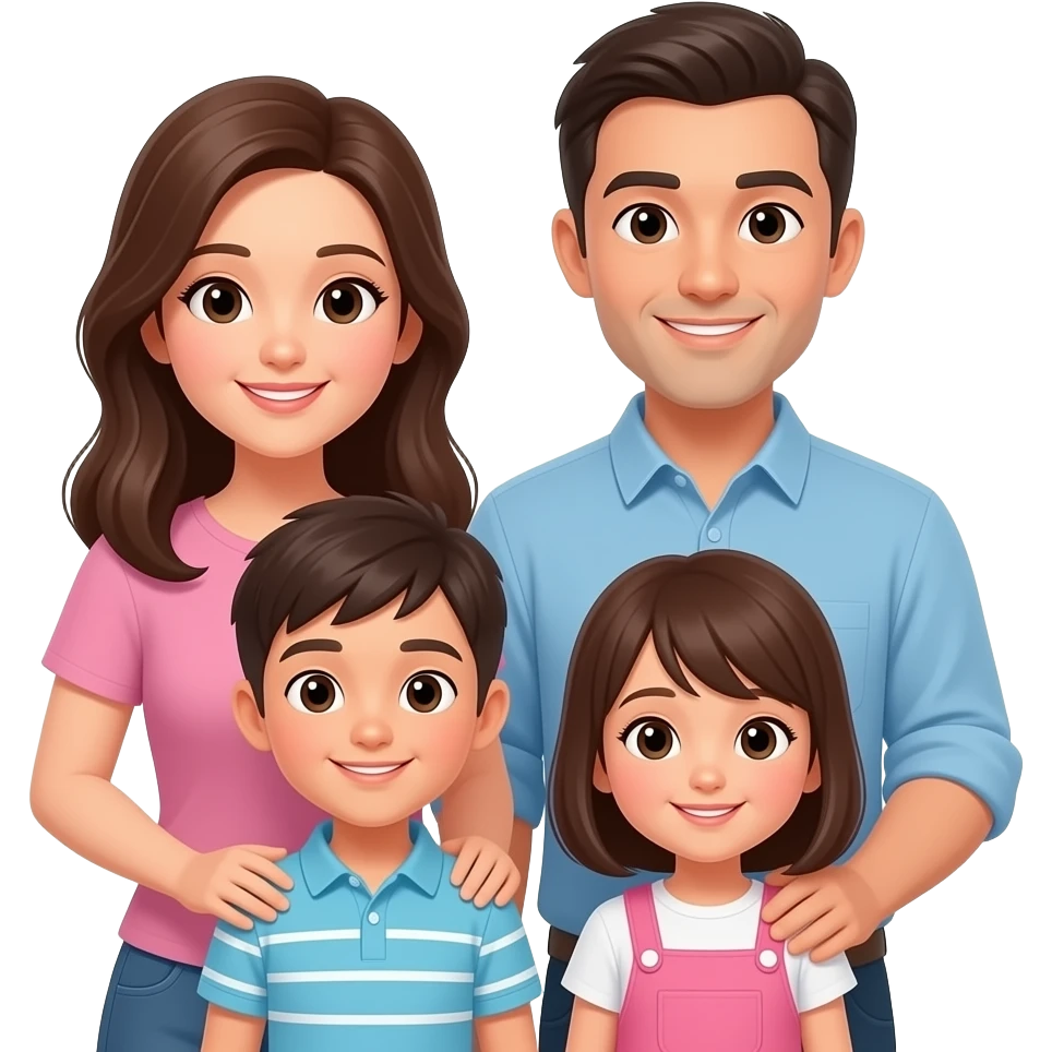 Mama Papa Sohn und Tochter emoji