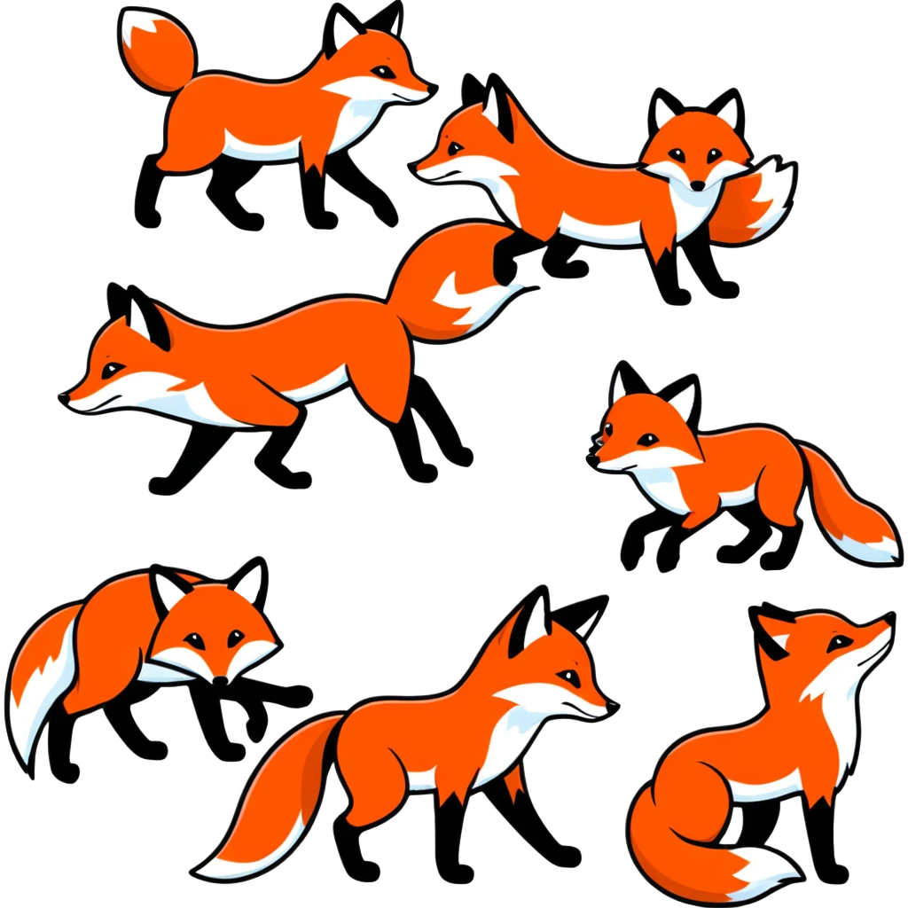 Group of Red fox emoji