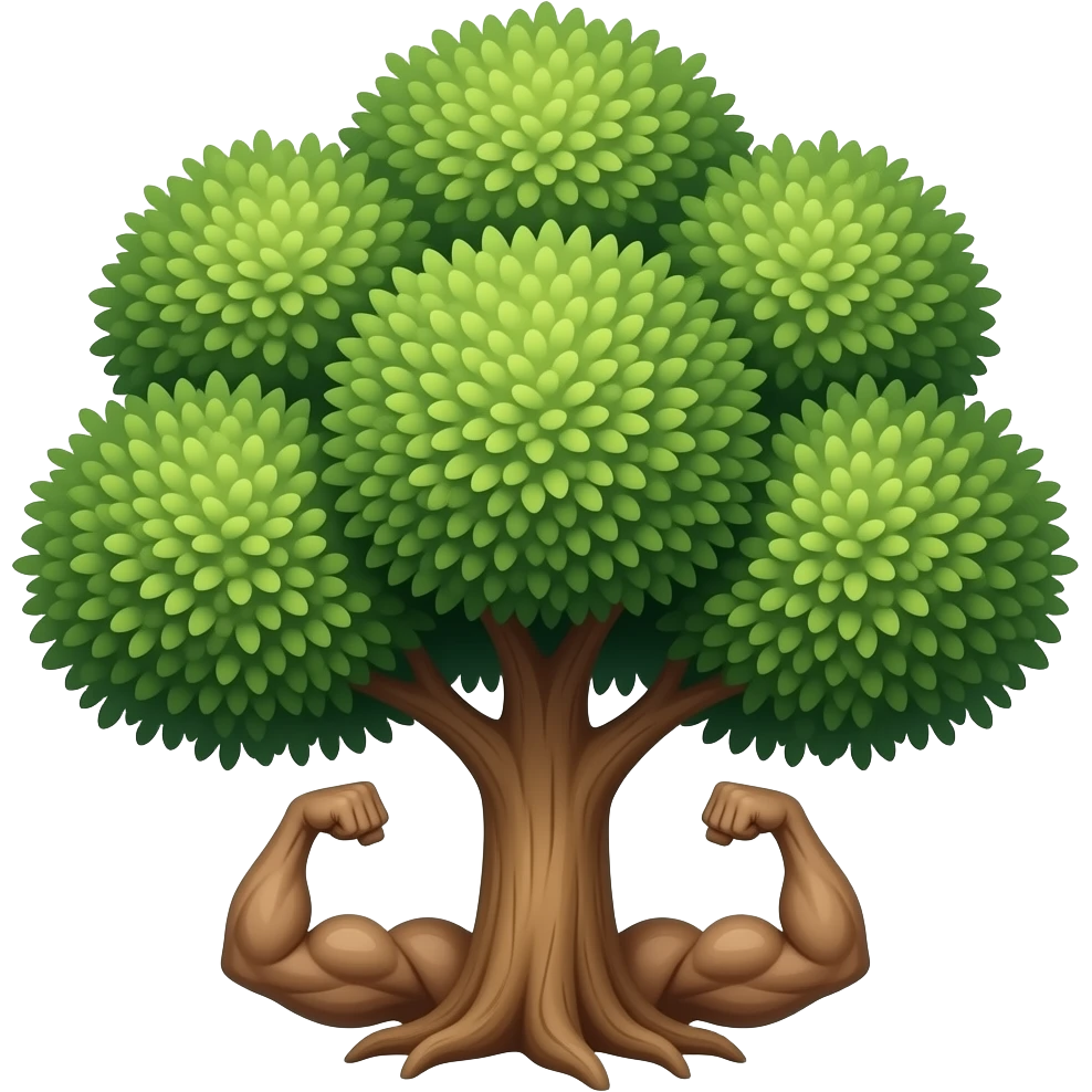 tree flexing muscles emoji