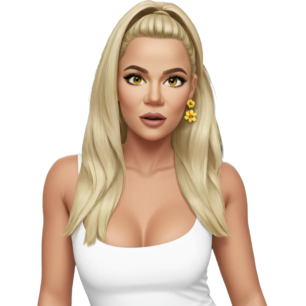 blonde girl with flower earrings emoji