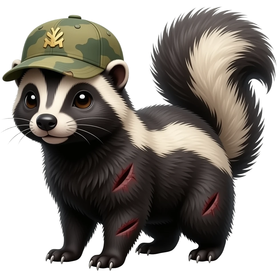 A veteran skunk who's seen the horrors of war emoji