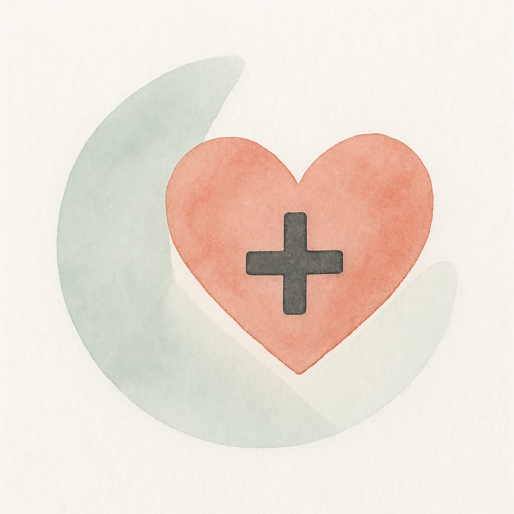 health symbol, watercolor style emoji