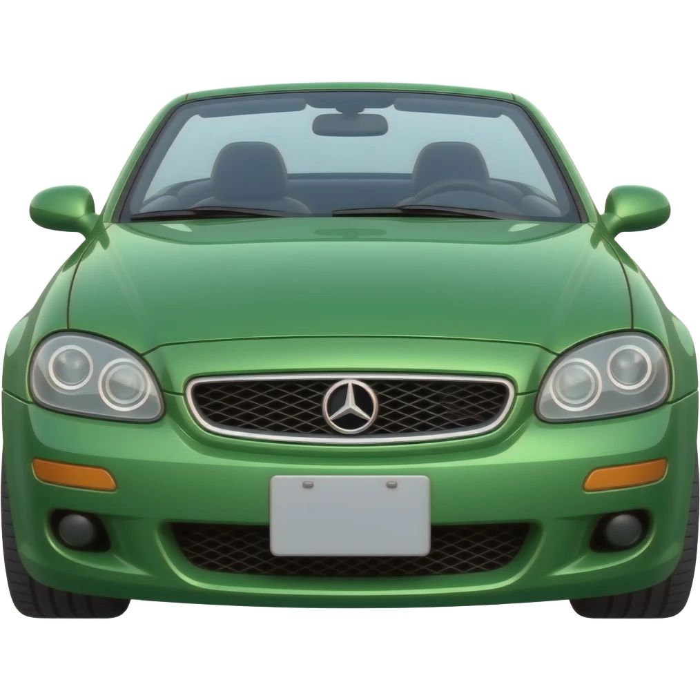 Low poly 1997 green convertible emoji