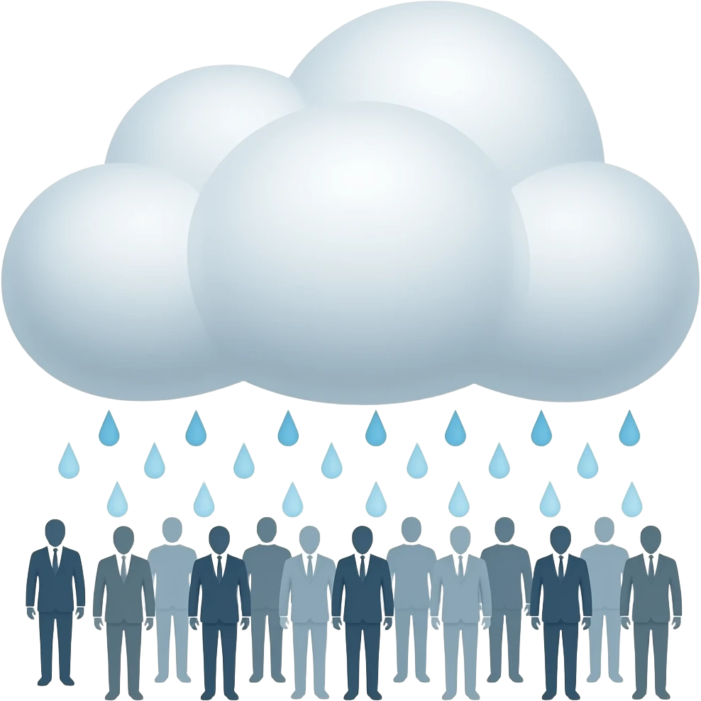 cloud raining many men emoji