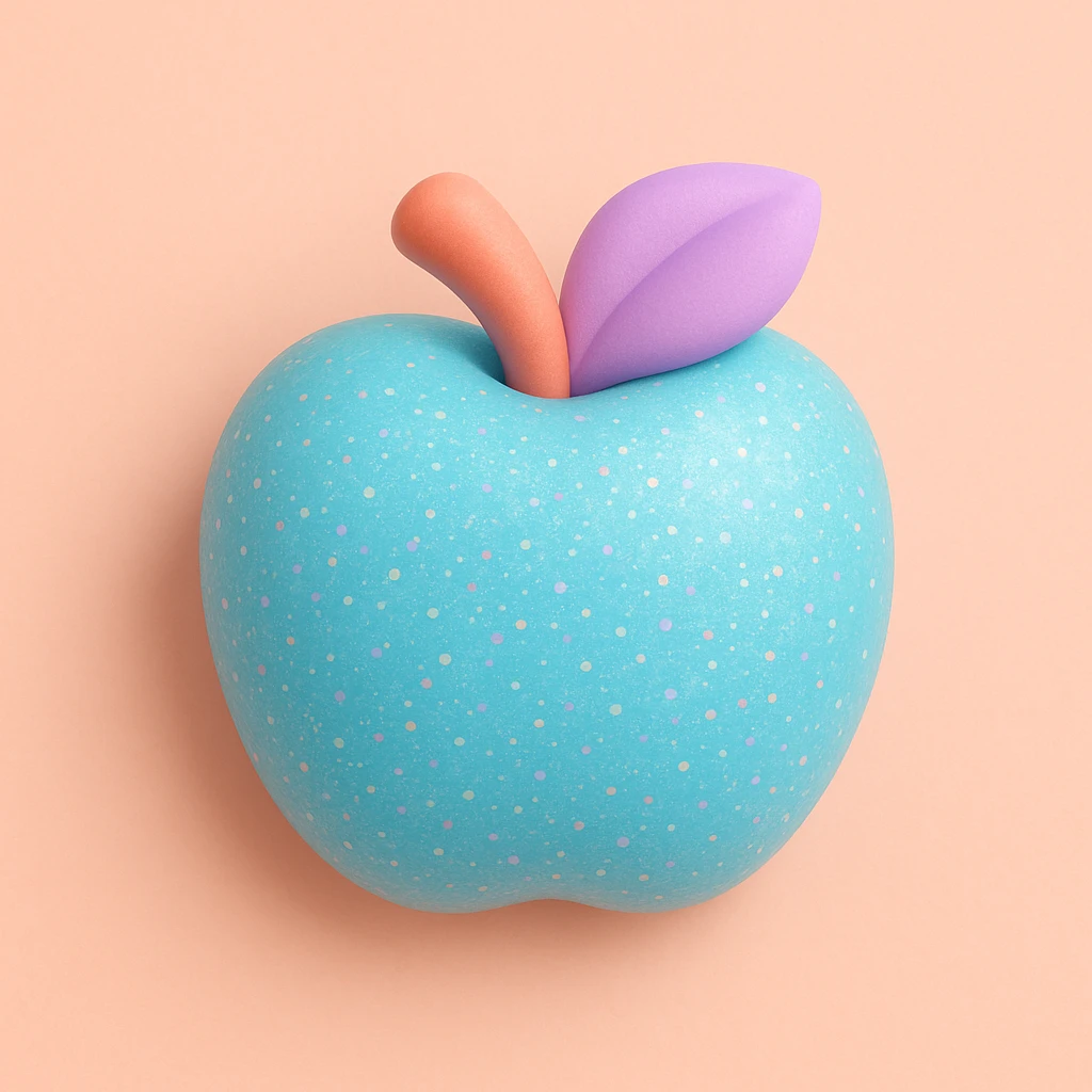glitter green apple emoji