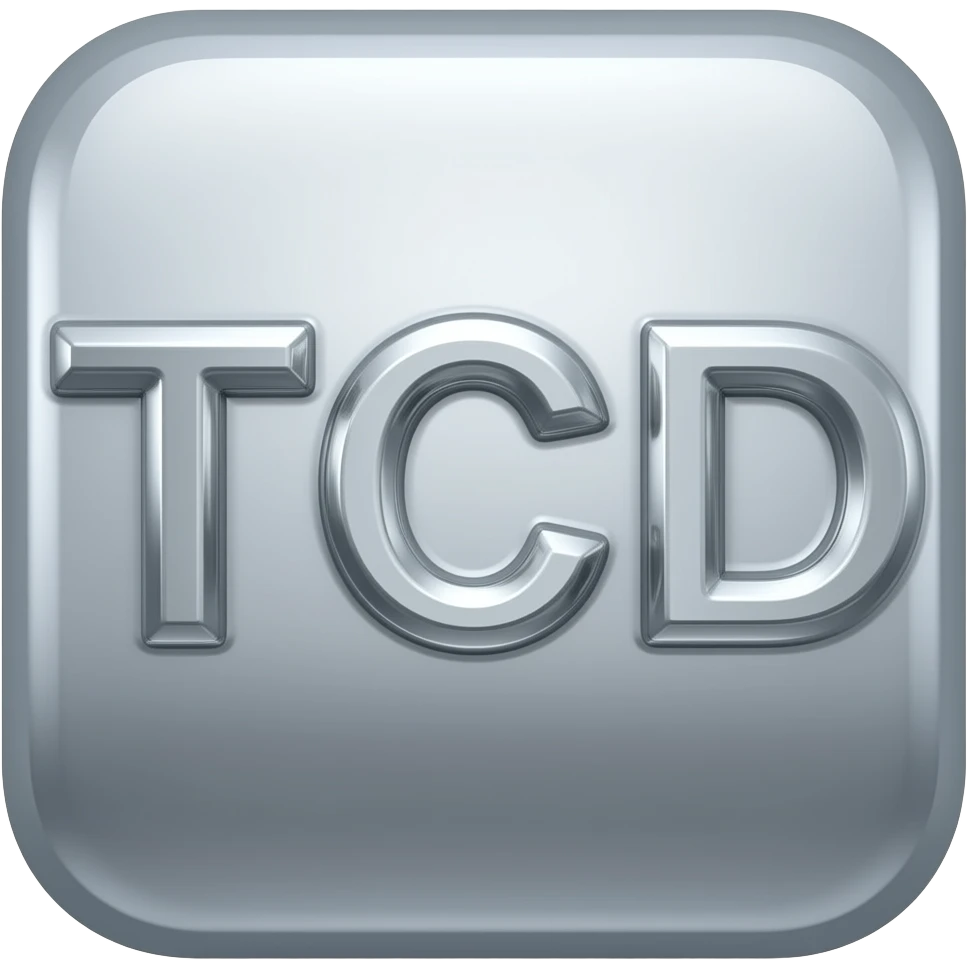 Chrome vinyl text TCD emoji