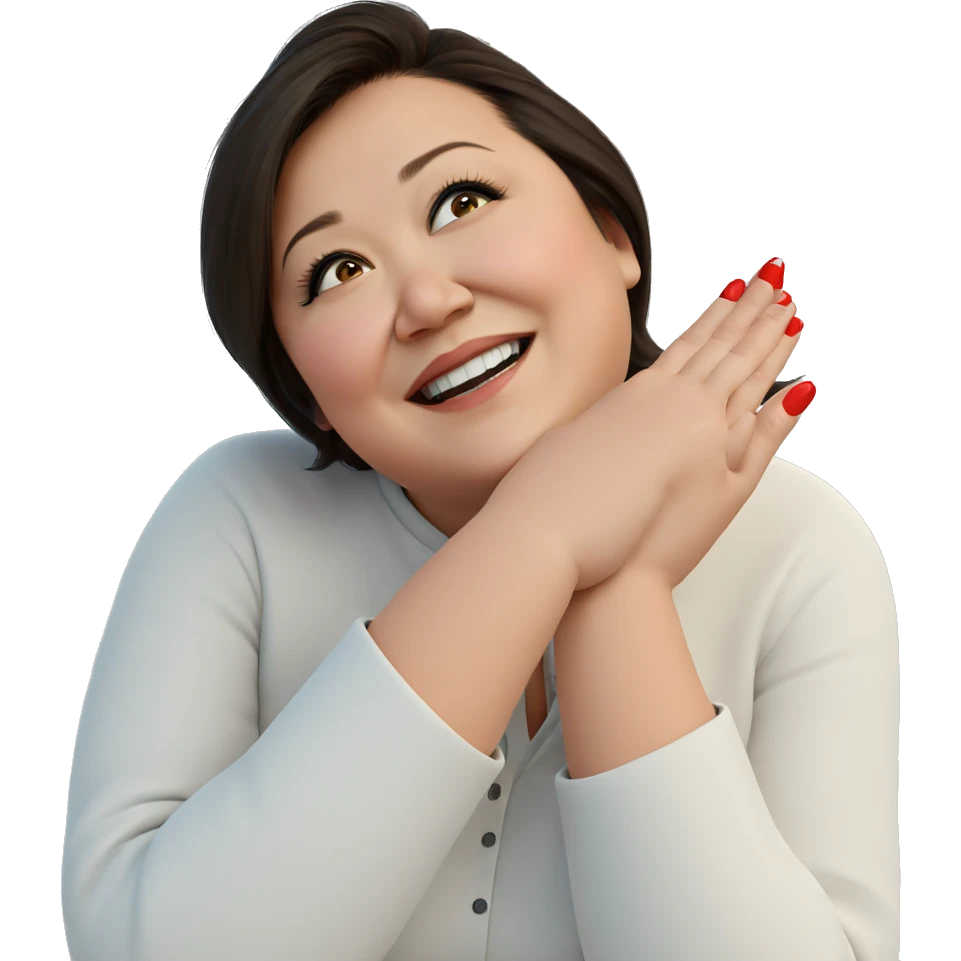 smiling girl with christmas tree emoji