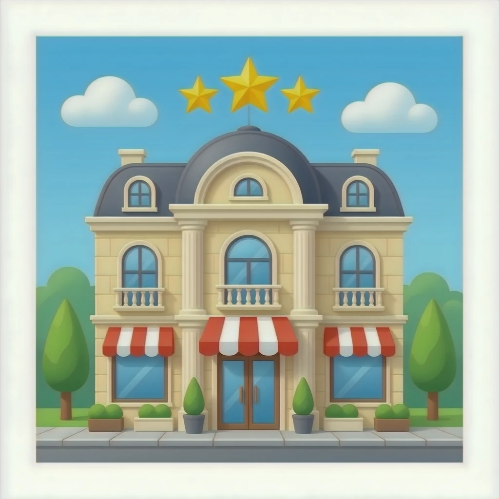 A big fancy 5 star restaurant building and no background of skies or anything emoji