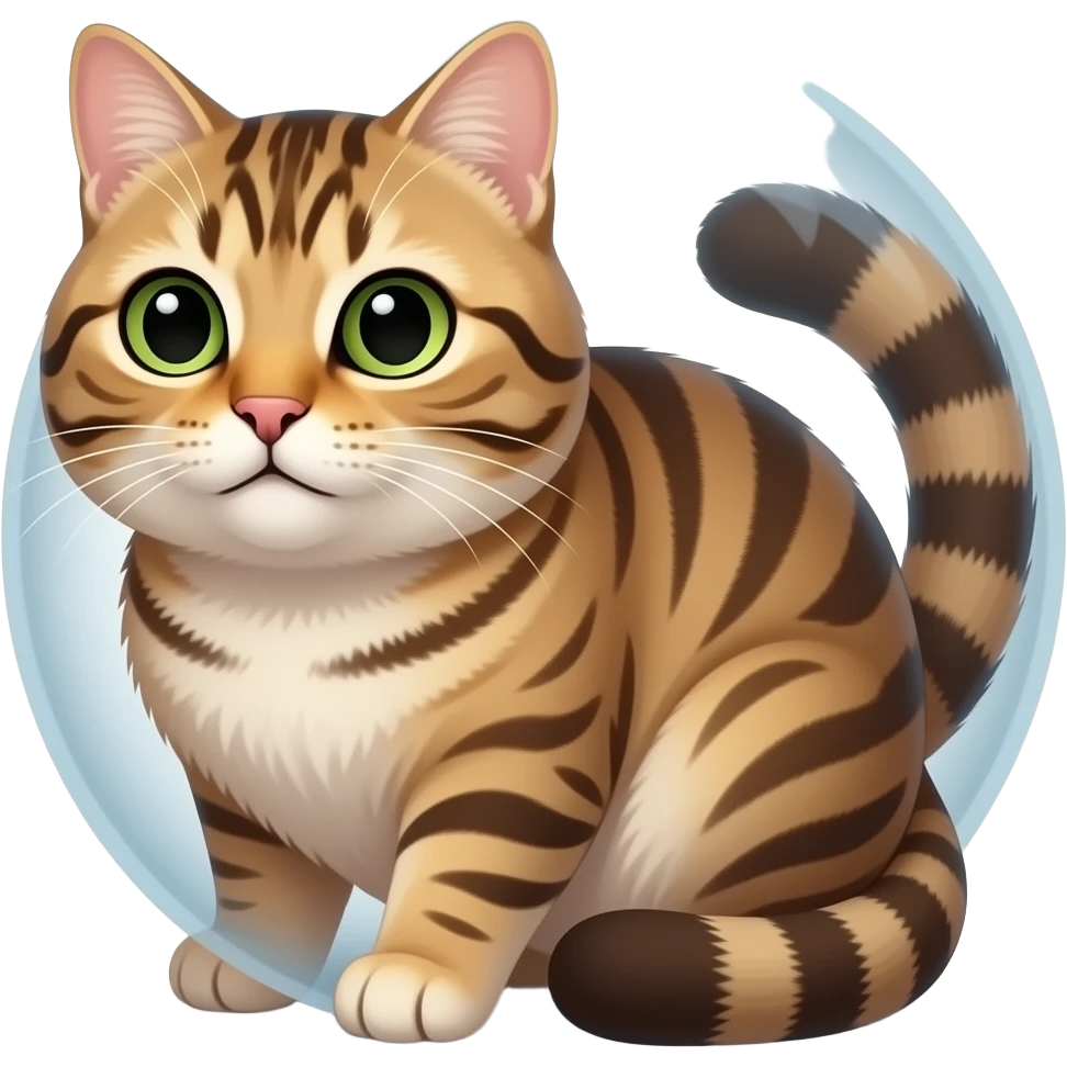 tabby cat in ball shape emoji