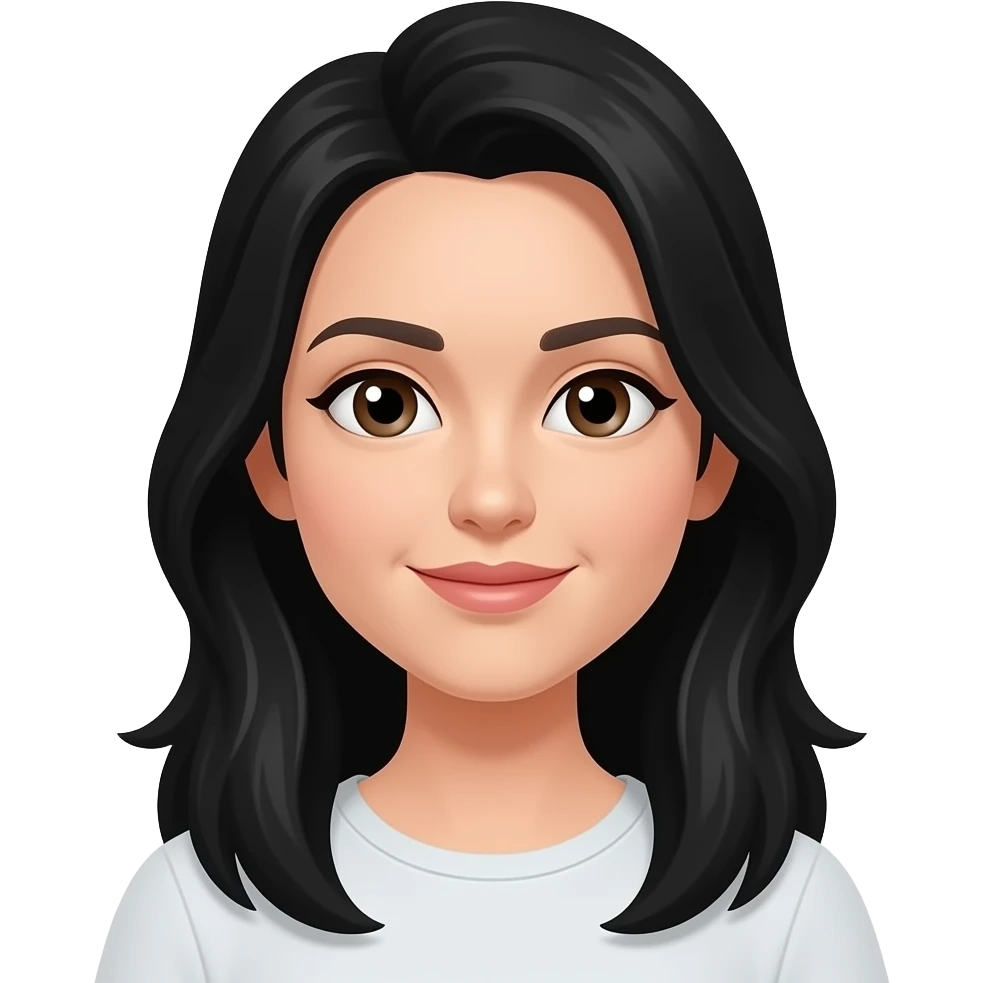 Make her hair black but keep it the same emoji