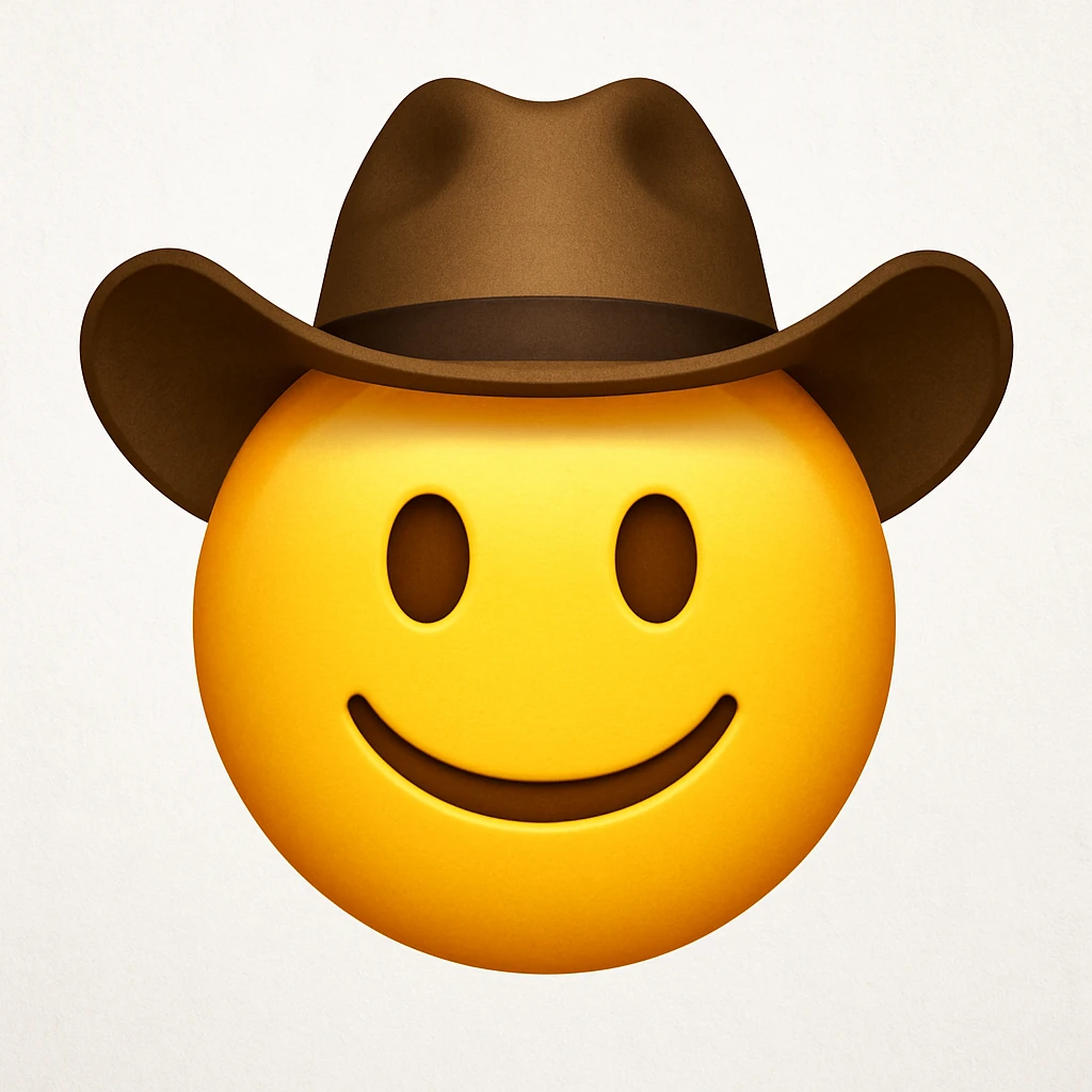emoji with cowboy hat emoji