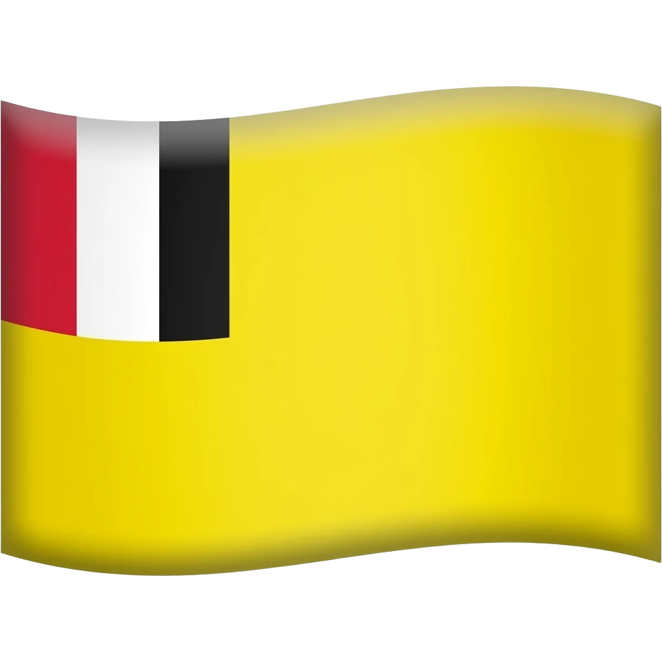 Rectangular Flag with upper left part from top to bottom red blue white black and the rest part is yellow emoji