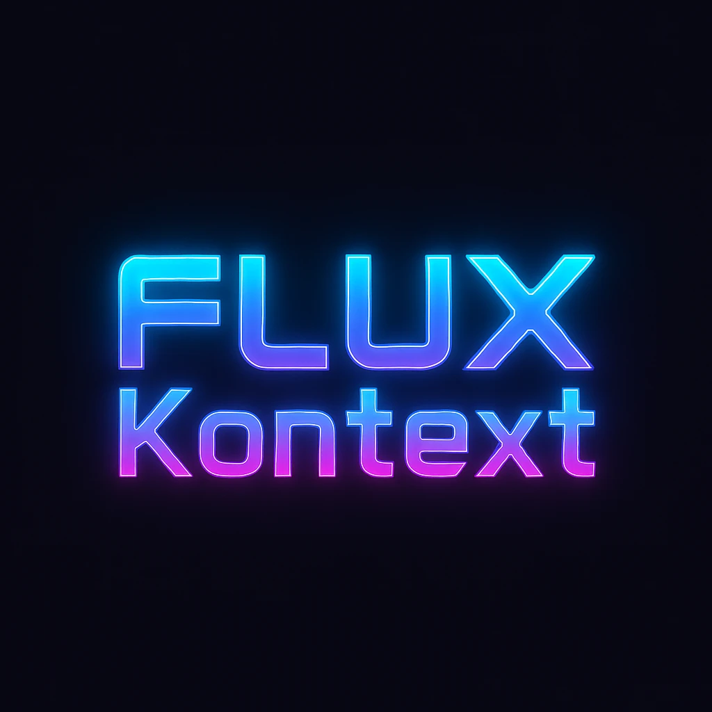 make a image with logo of  text "FLUX Kontext" emoji