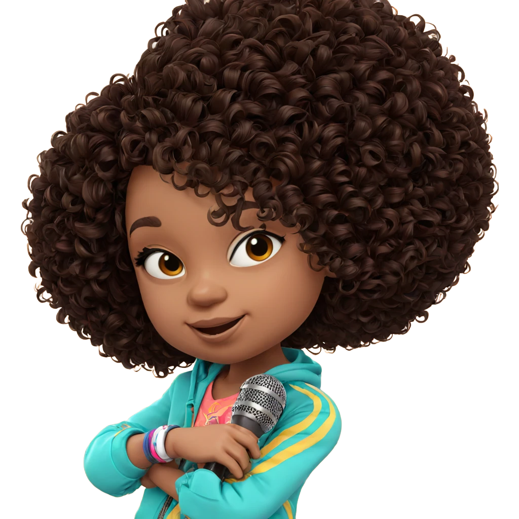 chibi girl with microphone emoji