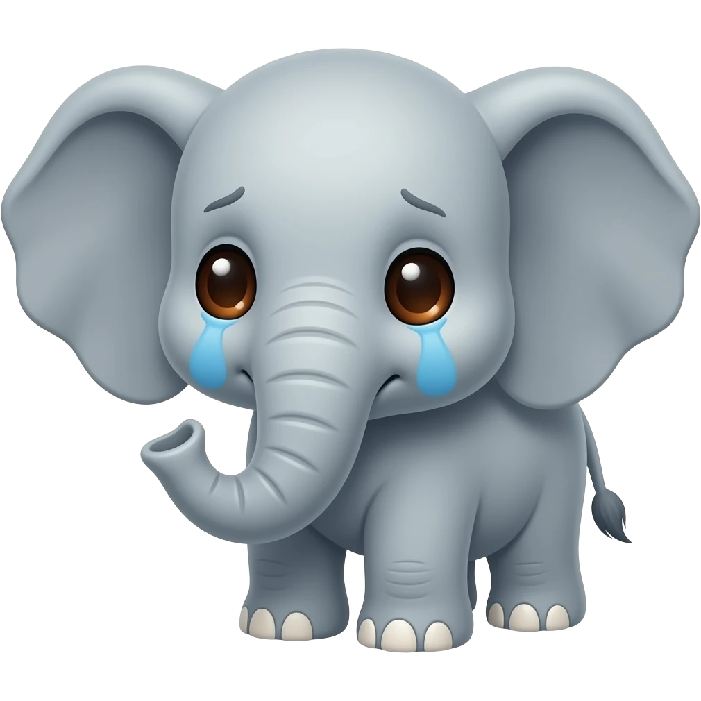 dumbo looking sad super adorable small baby elephant with huge ears and big round brown glistening eyes emoji