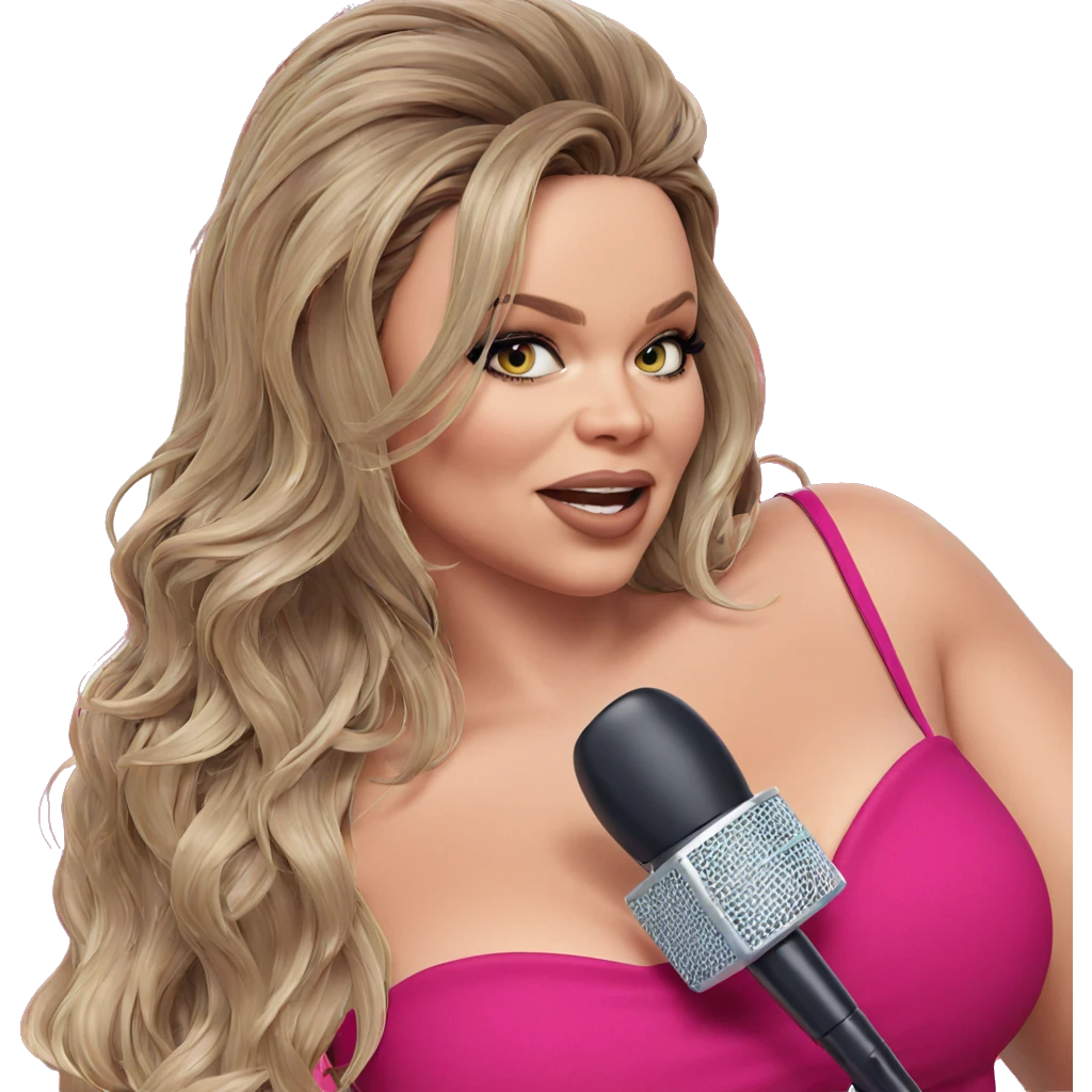 girl with microphone in dress emoji