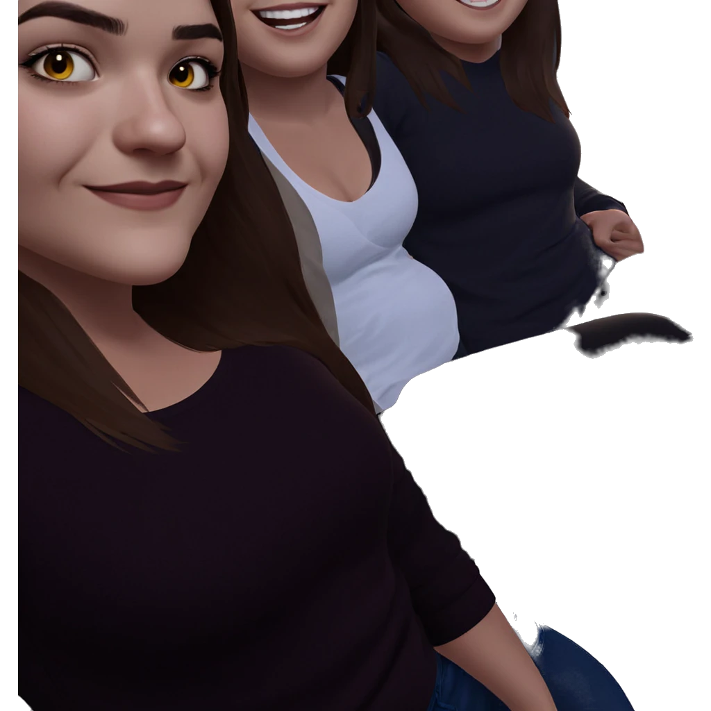 girls smiling under lamp emoji