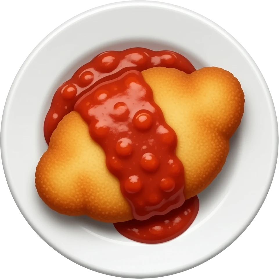 Italian Chicken cutlet (fried) with marinara on a plate emoji