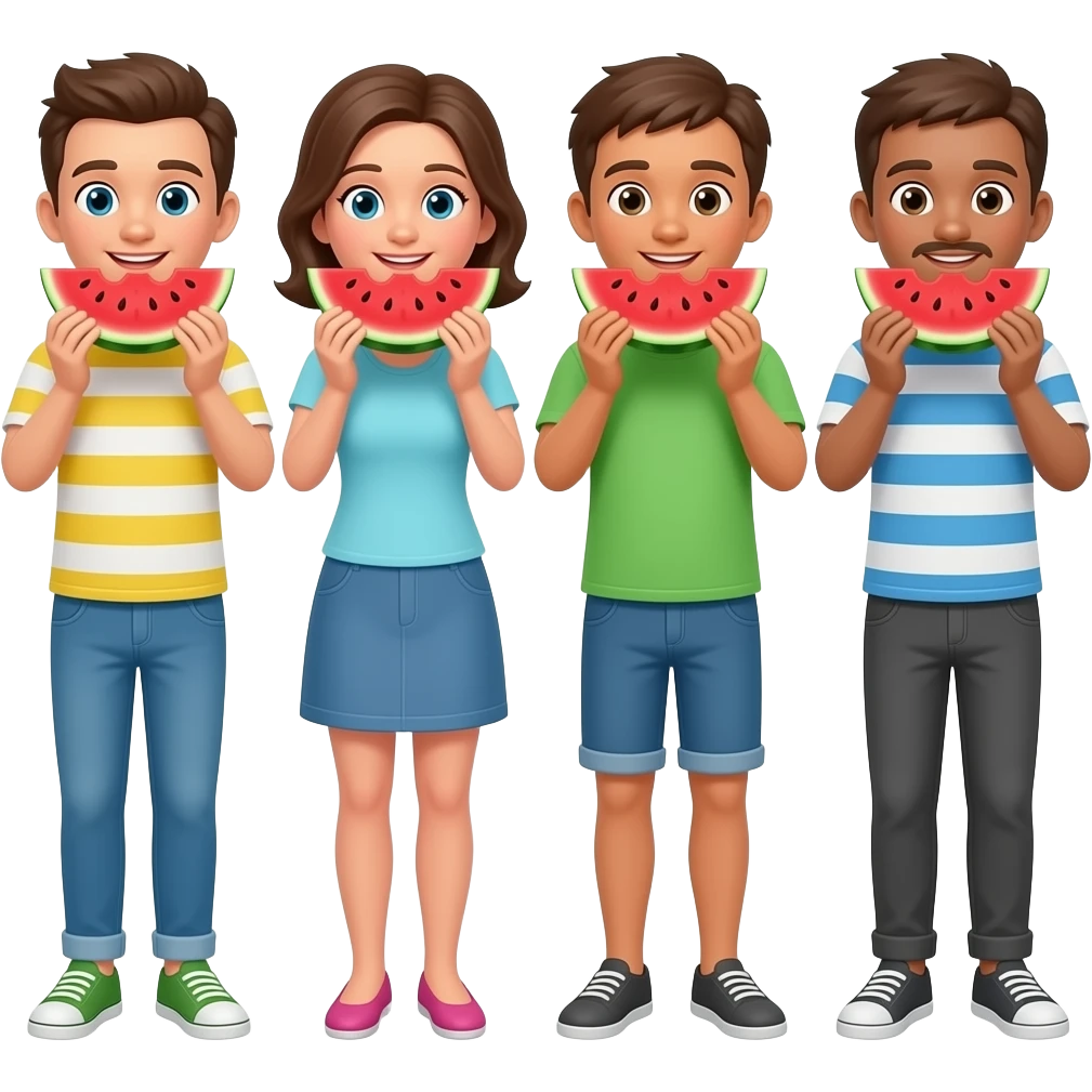 People Eating Watermelon emoji