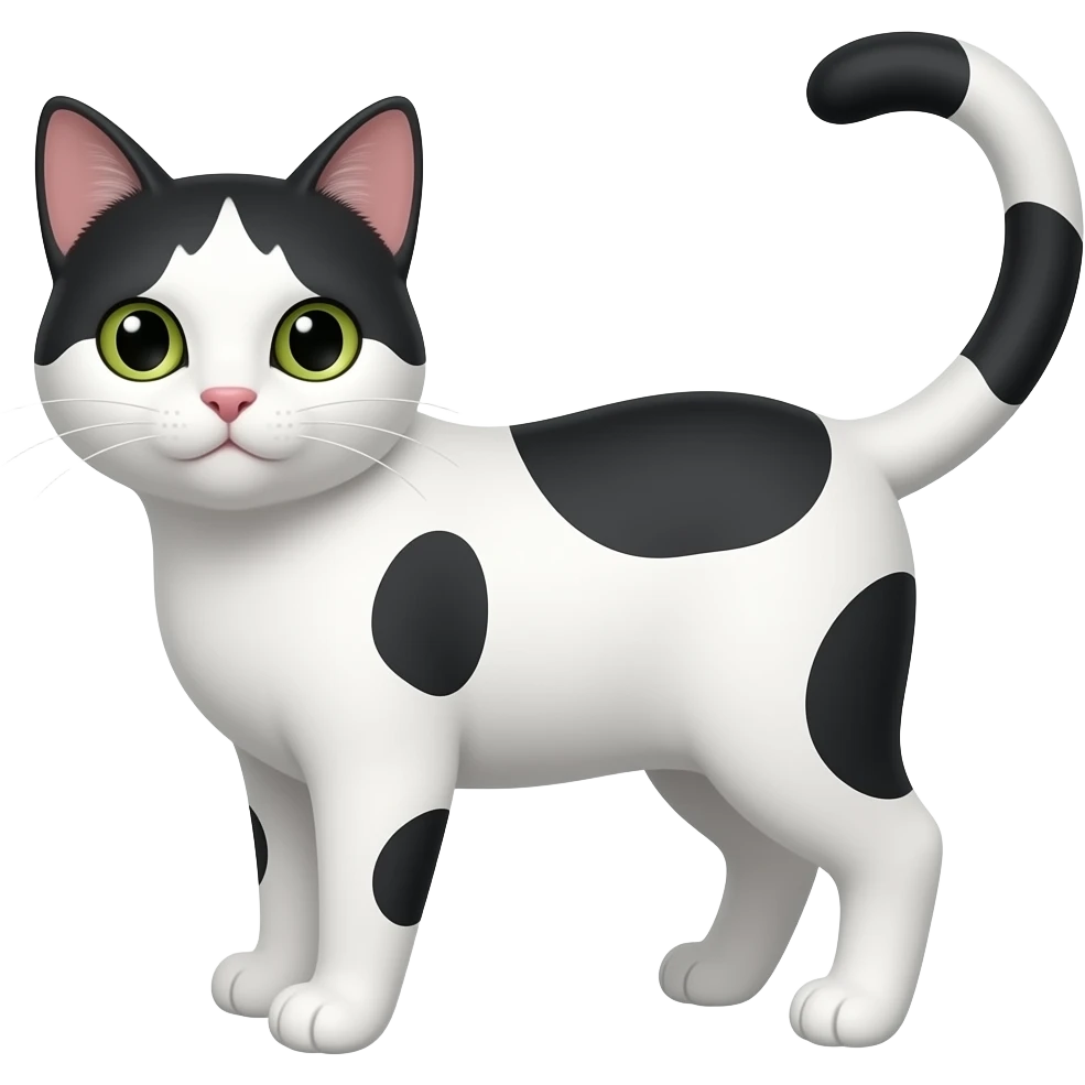 UN GATO BLANCO CON MANCHAS NEGRAS emoji
