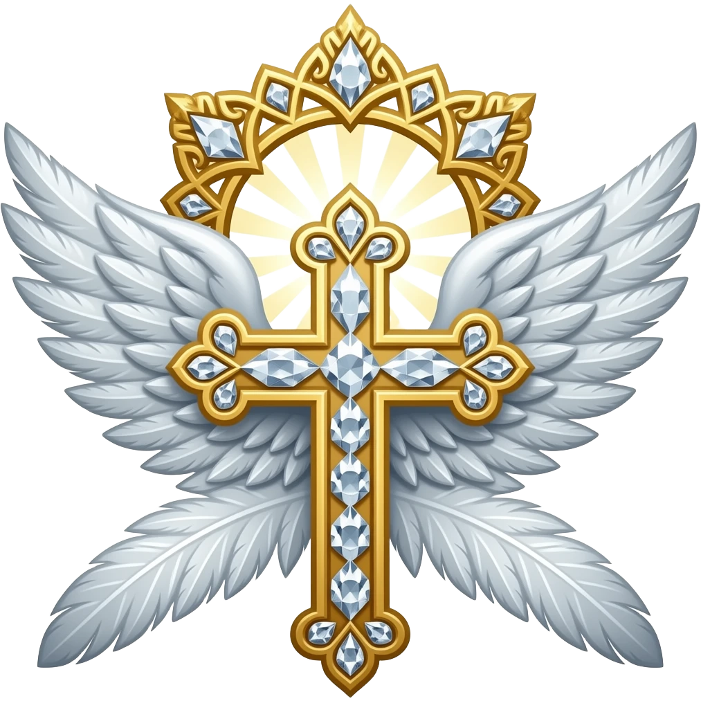 Holy Saint Emblem with diamond Wings emoji
