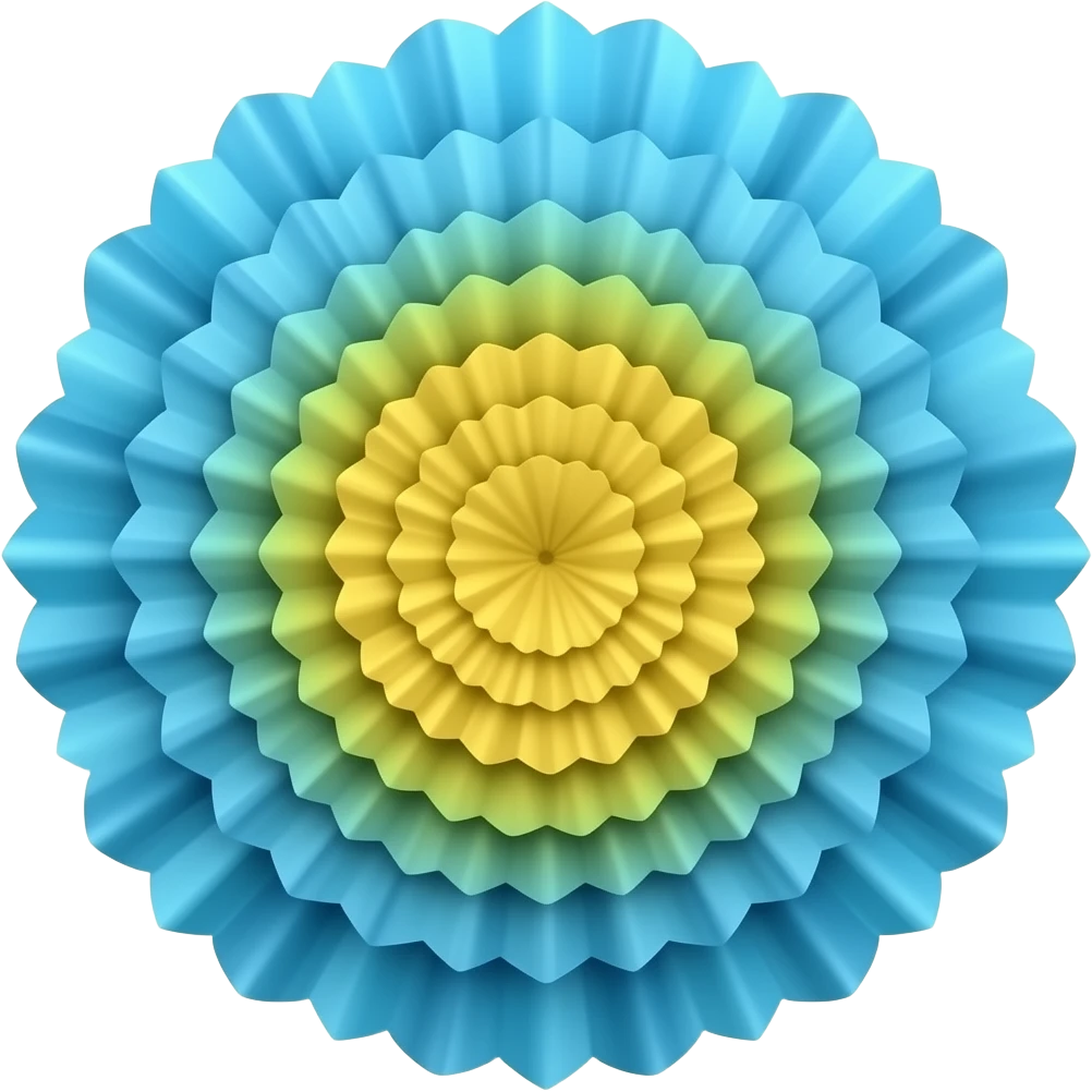 blue yellow rosettes inspired by Barbie colour palette emoji