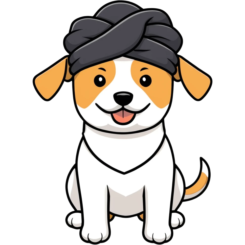 Dog with a black turban and moustache  emoji