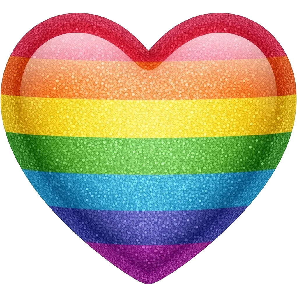 Rainbow glitter heart emoji