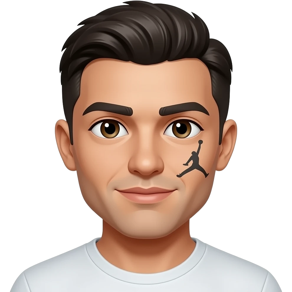 One Jordan Tattoo on face close to the eye black meni emoji