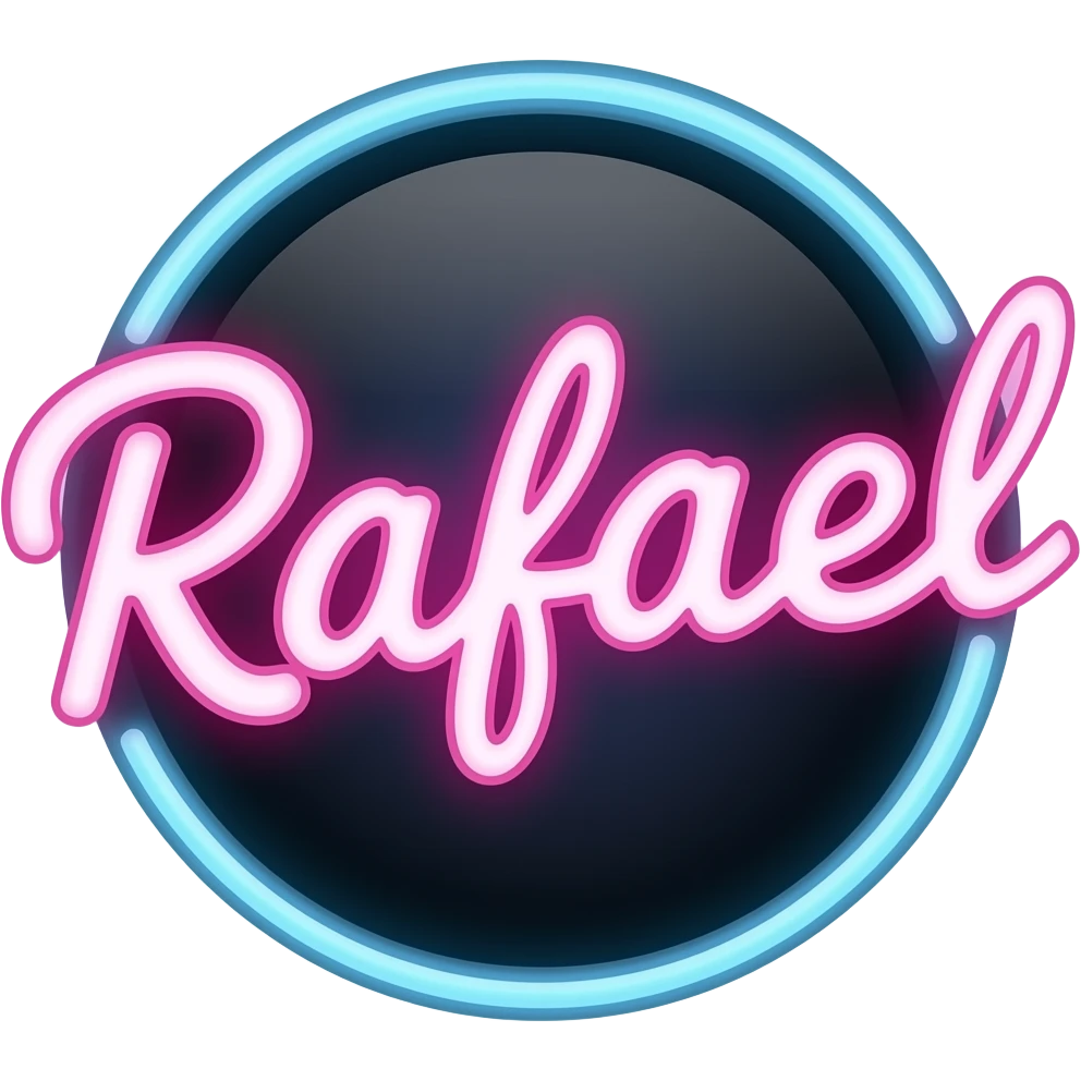 Neon Rafael text emoji