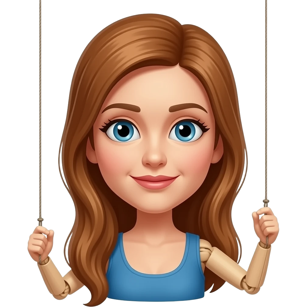 One female marionette on strings emoji