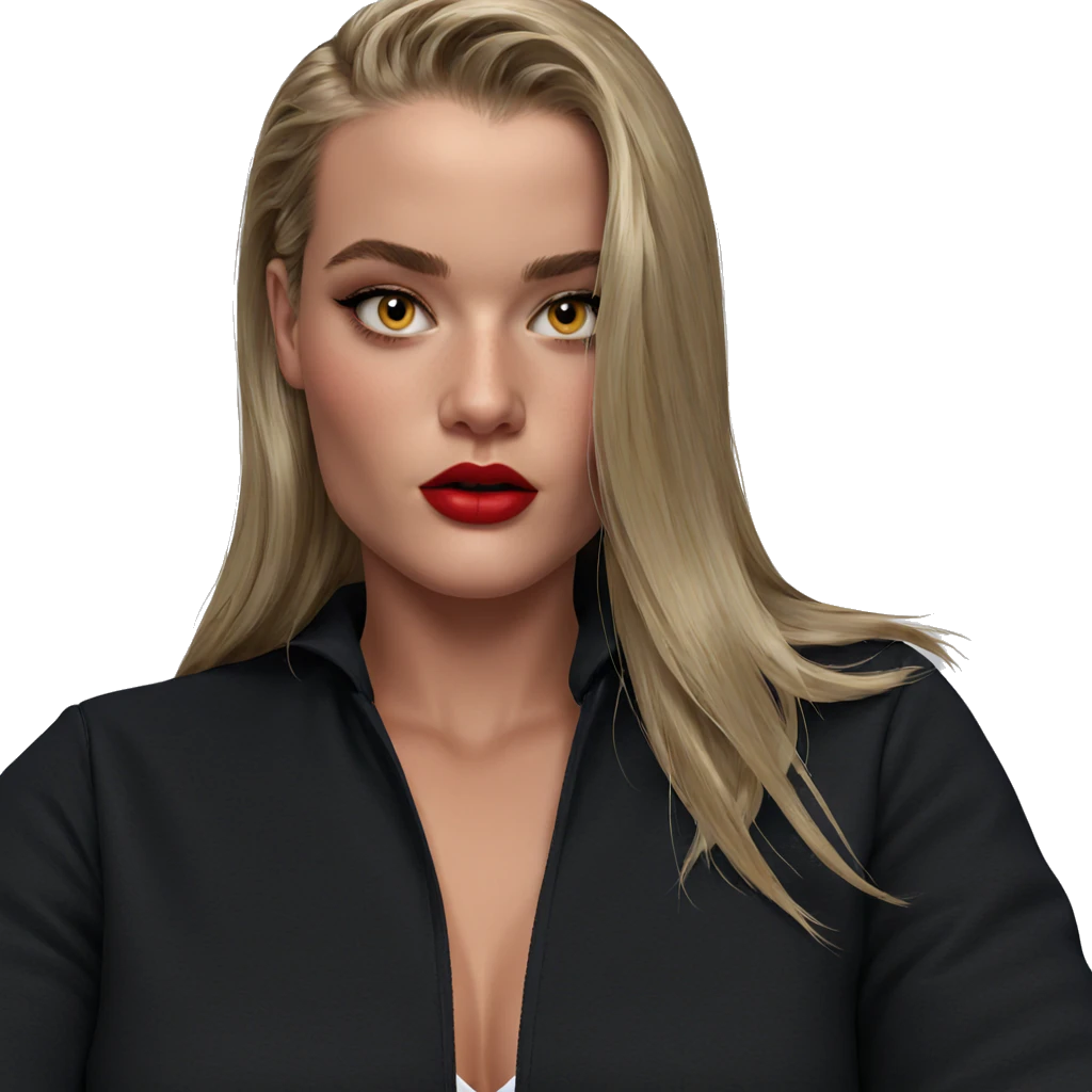 blonde girl with red lips emoji